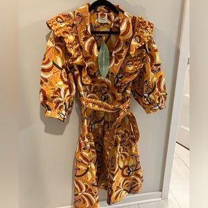 FARM Rio Vibrant Orange Floral Dress